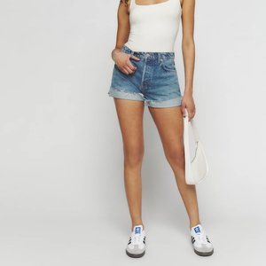 Reformation Charlie High Rise Cuffed Jean Shorts